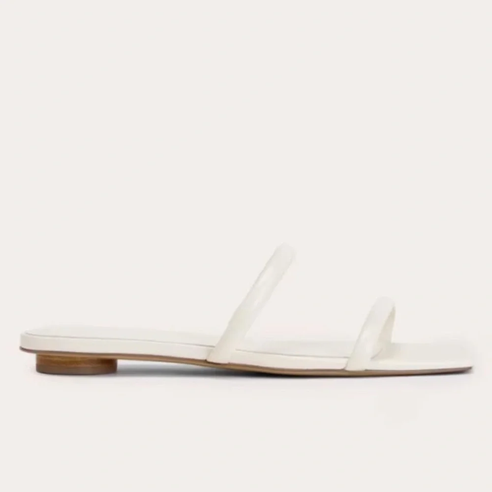 EVERLANE The Double Strap Slip-On Edgy Leather Boho Sandal 10.5 - Picture 4 of 15